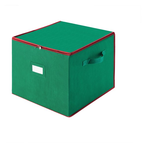 Tiny Tim Totes 75-Compartment Ornament Storage Box with Dividers (Green/Polyester/Adult)
