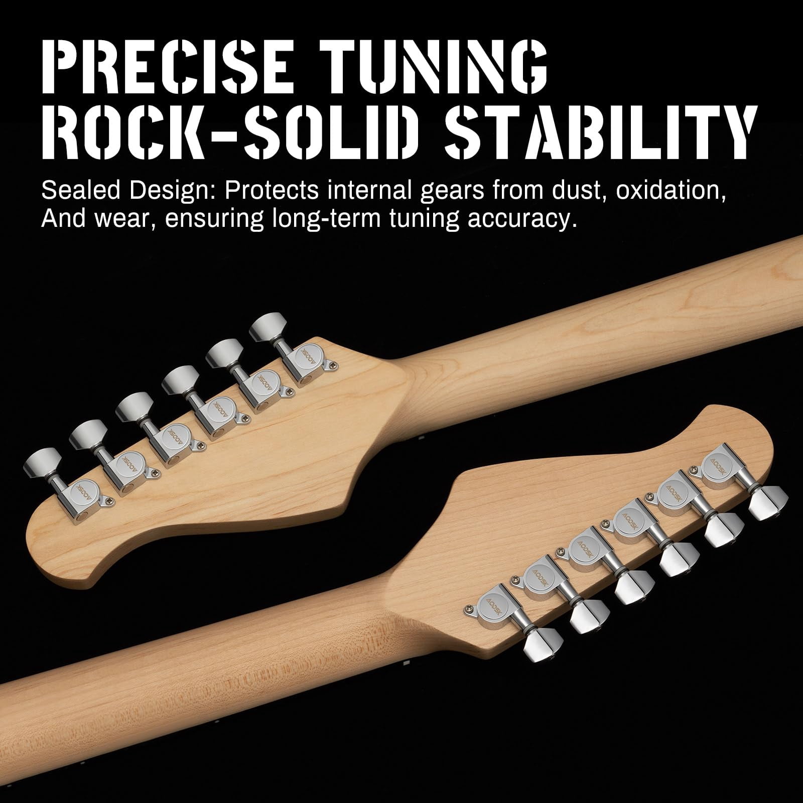 AODSK 39" Beginner Electric Guitar Full Size Kit with Amp, SSS Pickup, Solid Wood Body, Digital Tuner, Six Strings, Four Picks, Tremolo Bar, Strap, Gig Bag