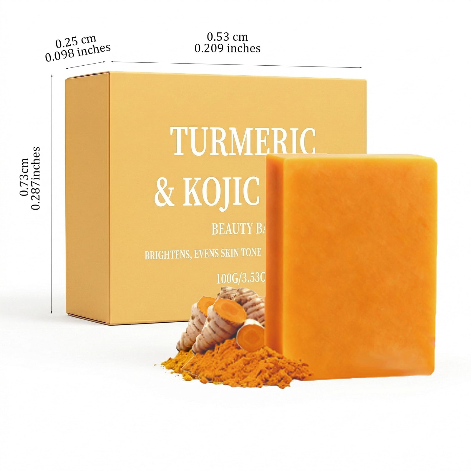 Organic Turmeric Soap for Dark Spots, Natural Face Wash for Clear Skin, Cleanses & Smooths, Removes Oil & Impurities for All Skin Types(2pcs)