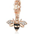 thumbnail image 1 of HUGFEGWE S925 Sterling Silver Bee Beaded Pendant Color Dripping Oil Zircon Insect Bead Pendant U2536-22403, 1 of 1