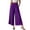 *Purple, variant on Women's High Waisted Chiffon Wide Leg Cropped Pants , Breathable Flowy Palazzo Pants For Women , Ladies' Casual Beach Trousers with Pockets,Black,S-2XL