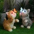 thumbnail image 2 of Solar Cat Yard Decor Light Cat Garden Sculpture Resin Cat Outdoor Statue For Porch Lawn, 2 of 6