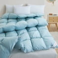 thumbnail image 5 of SNOWMAN Blue Goose Down Feather Comforter King Size,Classic All Season Fluffy Warm Ultra Soft ,Hypoallergenic Machine Washable 106x90inches, 5 of 5