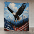 thumbnail image 2 of Patriotic Eagle Quilt Blanket – American Flag Mountain Landscape Quilt – Bald Eagle USA Freedom Blanket 4th of July, 2 of 2