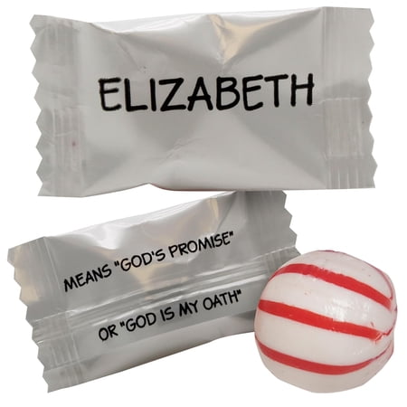 Naturejam 100count Elizabeth Name Peppermint-Ideal Mints Bulk Individually Wrapped for any Party Mix
