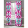 thumbnail image 3 of Pink Teal Abstract Sheer Curtains 84 Inch Length 2 Panels Set, Ethnic Modern Geometric Aesthetics Voile Window Treatment Rod Pocket Curtains Sheers Drapes for Bedroom/Living Room/Kitchen 52"x84"x2, 3 of 7
