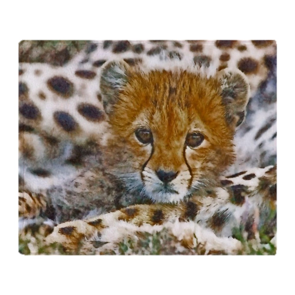 CafePress Cheetah Cub Soft Fleece Throw Blanket, 50"x60" Stadium