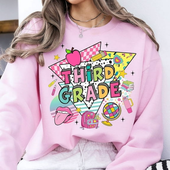 Retro Back to School Sweatshirt, First Day Of School Sweatshirt, Retro Kindergarten Sweatshirt, School Sweatshirt, First/Second/Third Grade Shirt, Teacher Sweatshirt BTO01