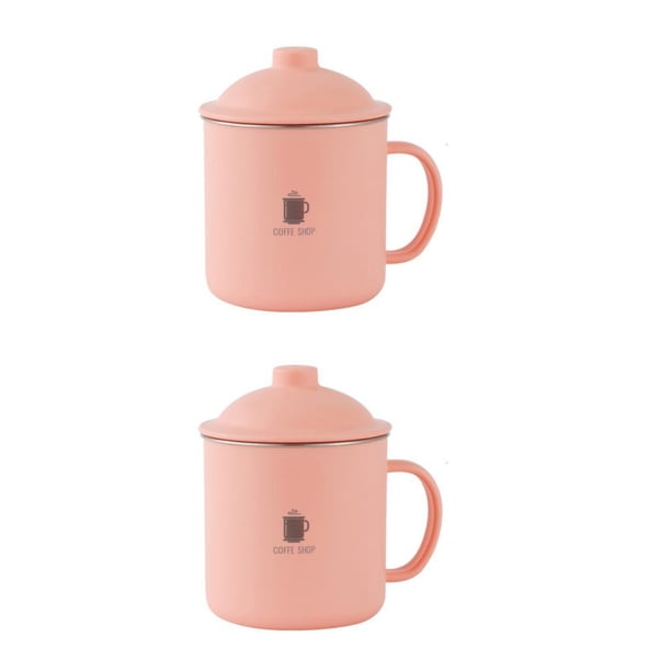 Bearachild Taza de acero inoxidable de repuesto, 300ml, estilo Simple, a prueba de golpes, de doble capa, para el hogar, oficina, dormitorio, taza Type1 NO1