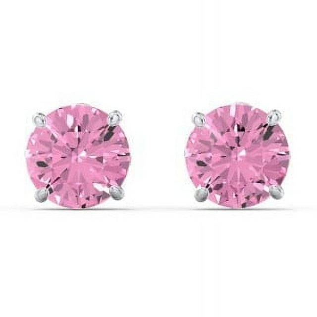 1 Carat Solitaire Stud Earrings in Sterling Silver