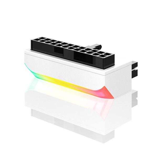 Adaptador de fuente de alimentación ATX de 24 pines a 5 V pin de 3 pines ARGB Aura DIY Montaje de sincronización de 90 grados FLhrweasw Nuevo