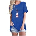 thumbnail image 1 of Tops Cortos para Mujeres Bandera de Moda Impresa Cuello Redondo, Camiseta de Manga 3/4 para Uso Diario, Casero Y Cómodo, 1 of 4