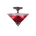 thumbnail image 1 of Toltec Lighting 120-CH-706 Semi-Flush With 2 Bulbs Shown In Chrome Finish With 12 Raspberry Crystal Glass, 1 of 1