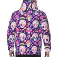 thumbnail image 7 of Fotbe Men's Hoodie with cute rainbow mushroom Skull Pattern - Kangaroo Pocket Pullover Hooded Sweatshirt, Perfect for Daily Wear, Travel, and Home-Medium, 7 of 7