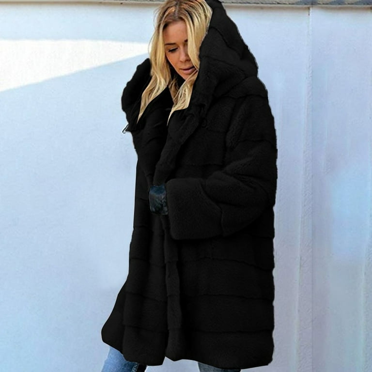 Scyoekwg Womens Tops Long Sleeve Clearance Winter Clothes for Women Womens  Faux Body Warmer Jacket Coat Outwear Fur' Gilet Long Sleeve Waistcoat Black  XL 