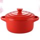 thumbnail image 5 of Cuenco para estofado de cerámica con doble asa de 230 ml para cocina casera con tapa compatible con horno microondas (rojo), 5 of 7