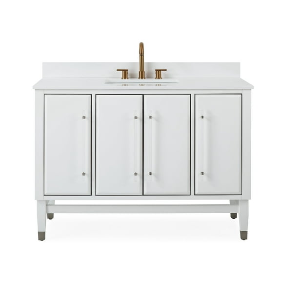 48" White Tenant Brand Bertone Bathroom Sink Vanity