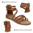thumbnail image 4 of SWQZVT Womens Gladiator Sandal Summer Flat Strappy Sandals for Womens Shoes Dressy Casual Trendy Roman Shoes with Zipper, 4 of 6