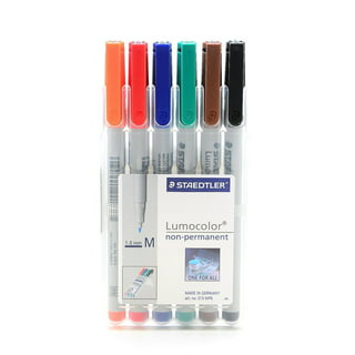 Staedtler Lumograph Non-Permanent Wet Erase Marker Pens, Fine Tip  Refillable Colored Marker, Black, 315-9