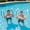 Blue, variant on 2 pcs 30 x 24 inch inflatable arc-shaped swimming pool floats, inflatable swimming pool floats, suitable for adults, in  striped colors, suitable for summer parties and beach water use.