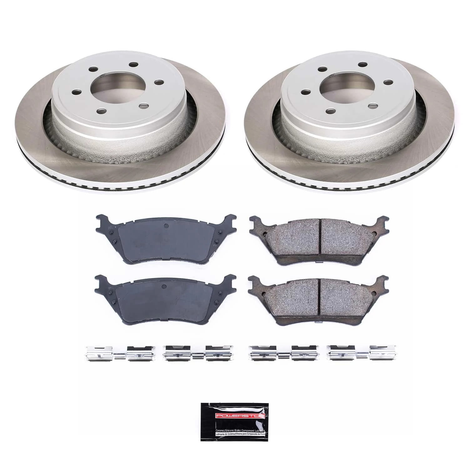 PowerStop Rear Semi-Coated Rotor and Low-Dust Ceramic Brake Pad Kit SC6271