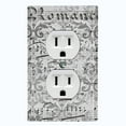 thumbnail image 1 of Metal Light Switch Plate Outlet Cover Gray Music Sheet Wallpaper Damask MUS007, 1 of 13