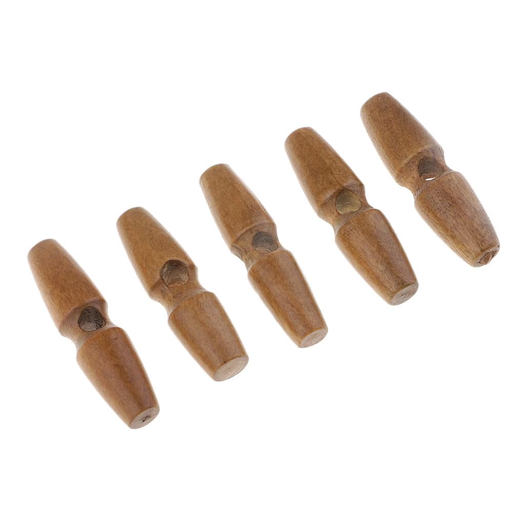 BLESIYA 4-6pack 20Pcs Wood Sewing Toggle Buttons Cloth Accessories Single Holes 5 Pcs