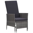 thumbnail image 2 of vidaXL 3 Piece Garden Lounge Set with Cushions Poly Rattan Grey, 2 of 12