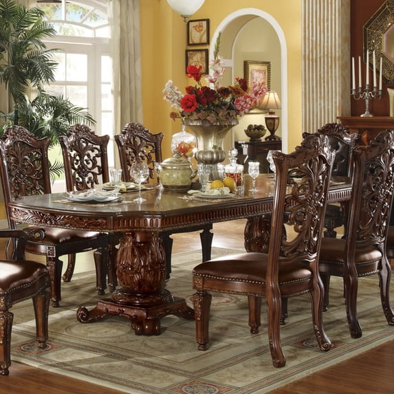 Acme Furniture Vendome Rectangular Pedestal Dining Table