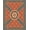 Orange, Pattern 3, variant on ODIKA 4'x6' Black Geometric Op Art Washable Area Rug Bold Circular With Modern Graphic Appeal Ornamental Pet Friendly, Non-Shedding for Bedroom, Reading Nook