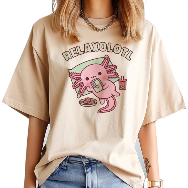 Camisetas Axolotl para mujer, ropa de calle de diseñador, ropa de manga japonesa para mujer
