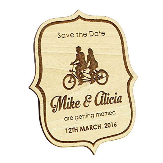 Custom Engraved Wooden Magnet Personalized Gift 50 Rustic Wedding Save The Date Wooden Magnet