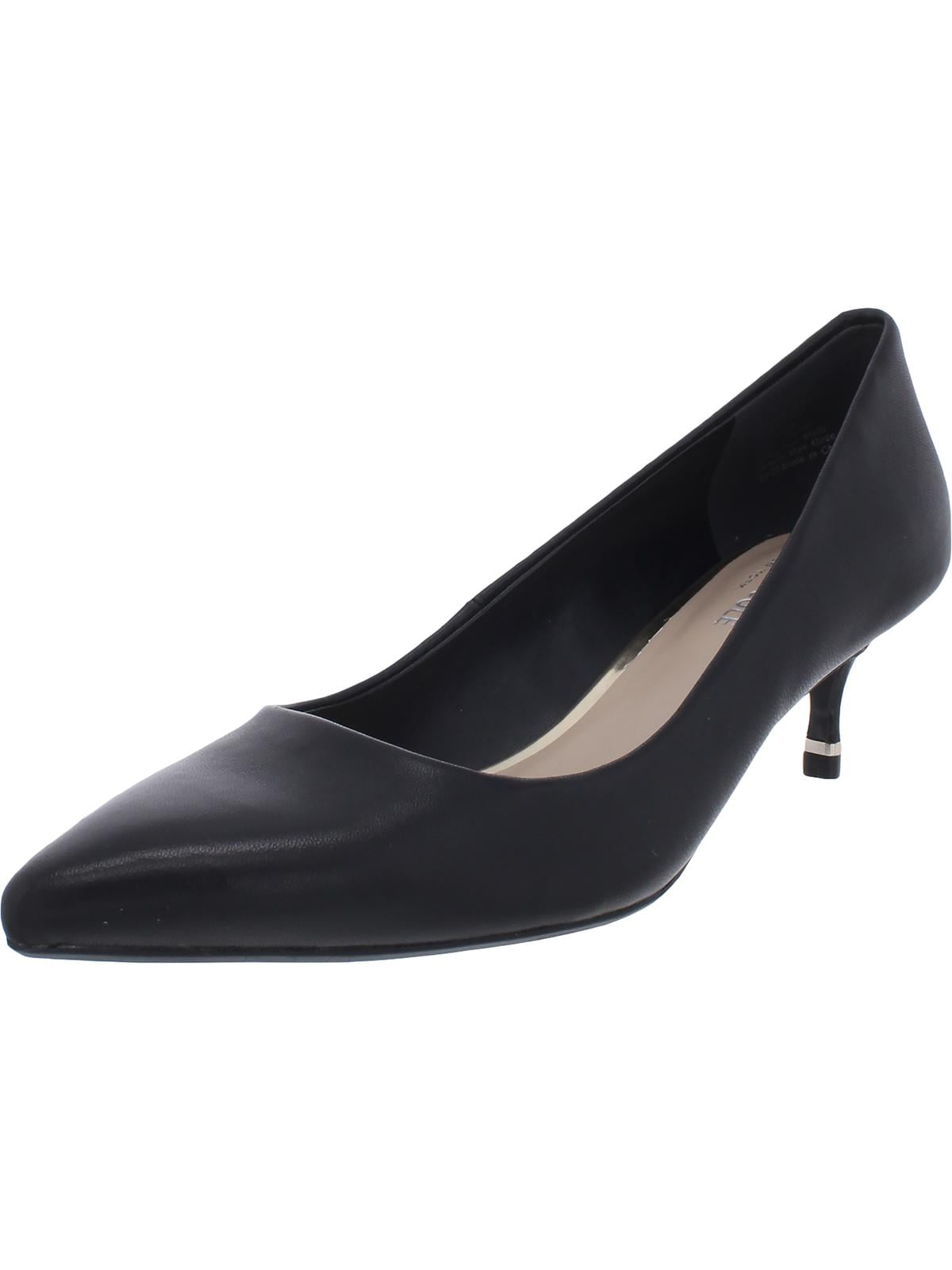 black patent leather kitten heels