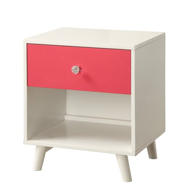 Furniture Of America Jennings Modern Nightstand In Pink And White Walmart Com Walmart Com