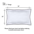 thumbnail image 3 of Fundas de almohada RANZNAZ Elegantes bordadas 100% algodón King White, 3 of 6