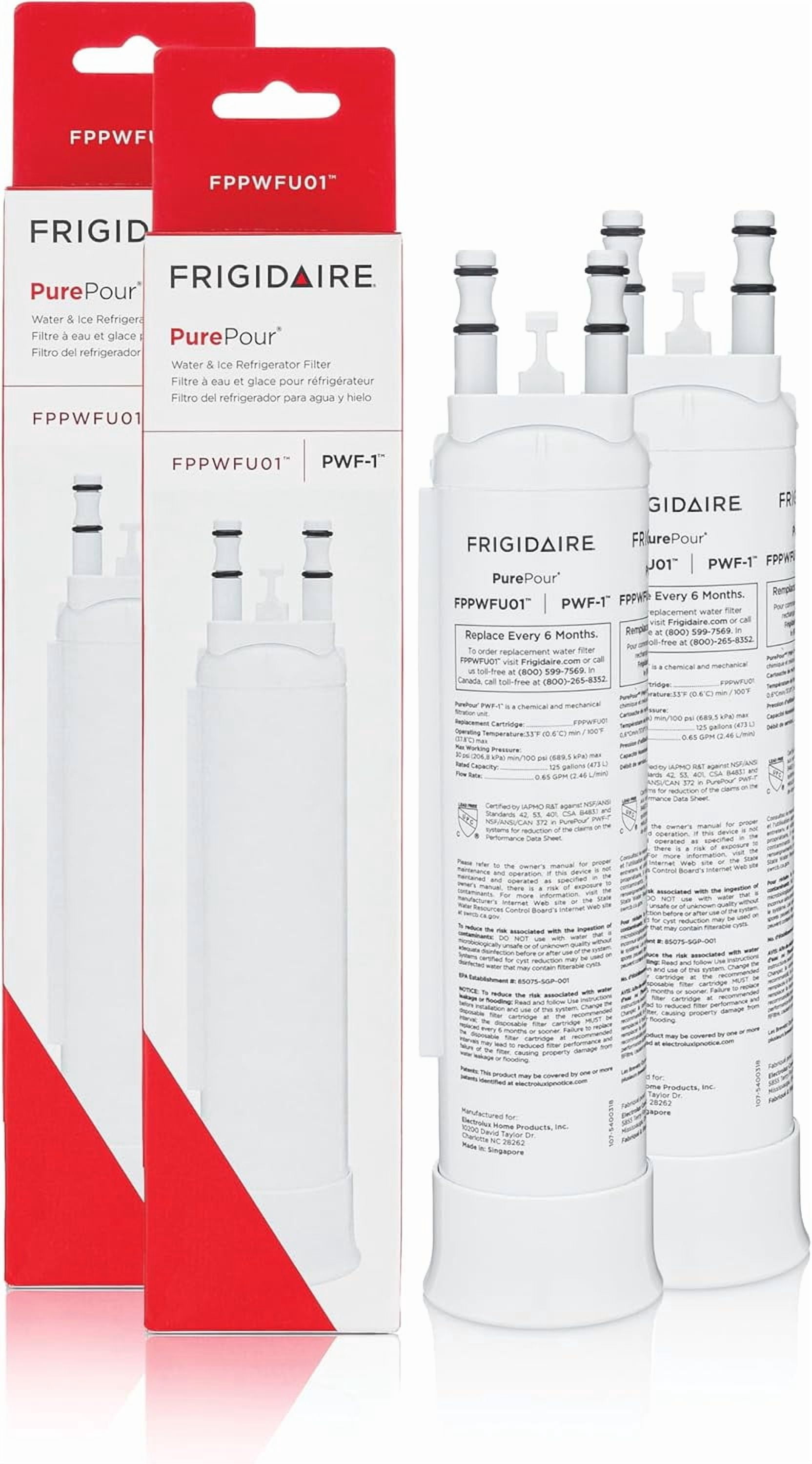 2-Pack For Frigidaire  PurePour Refrigerator Water Filter PWF-1 (FPPWFU01)