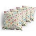 thumbnail image 5 of Ambesonne Floral Throw Pillow Cover 4 Pack, Colorful Graphic Garden, 18", Multicolor, 5 of 7