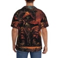 thumbnail image 3 of Balery Dark Skull King Throne Camisa Casual de Manga Corta con Botones para Hombre, Texturizada, Estilo Cubano, para Playa, Verano-Medium, 3 of 5