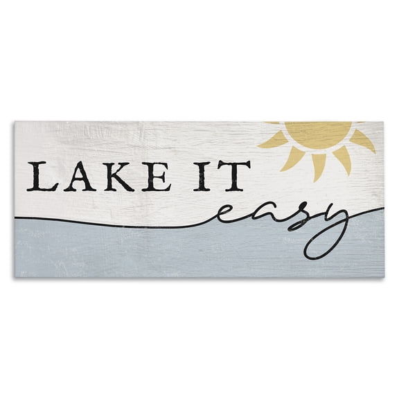 Stupell Industries Coastal Nautical Pun Lake It Easy Canvas Art, 24 x 10, by Lil' Rue