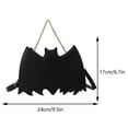 thumbnail image 2 of Bolso de mano para mujer con forma de ala de murciélago bolso de hombro con cadena bolso cruzado con cremallera negro, 2 of 9