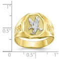 thumbnail image 3 of 10K Two-Tone Gold Ring Band Men's & Rhodium Eagle, Size 8, 3 of 5