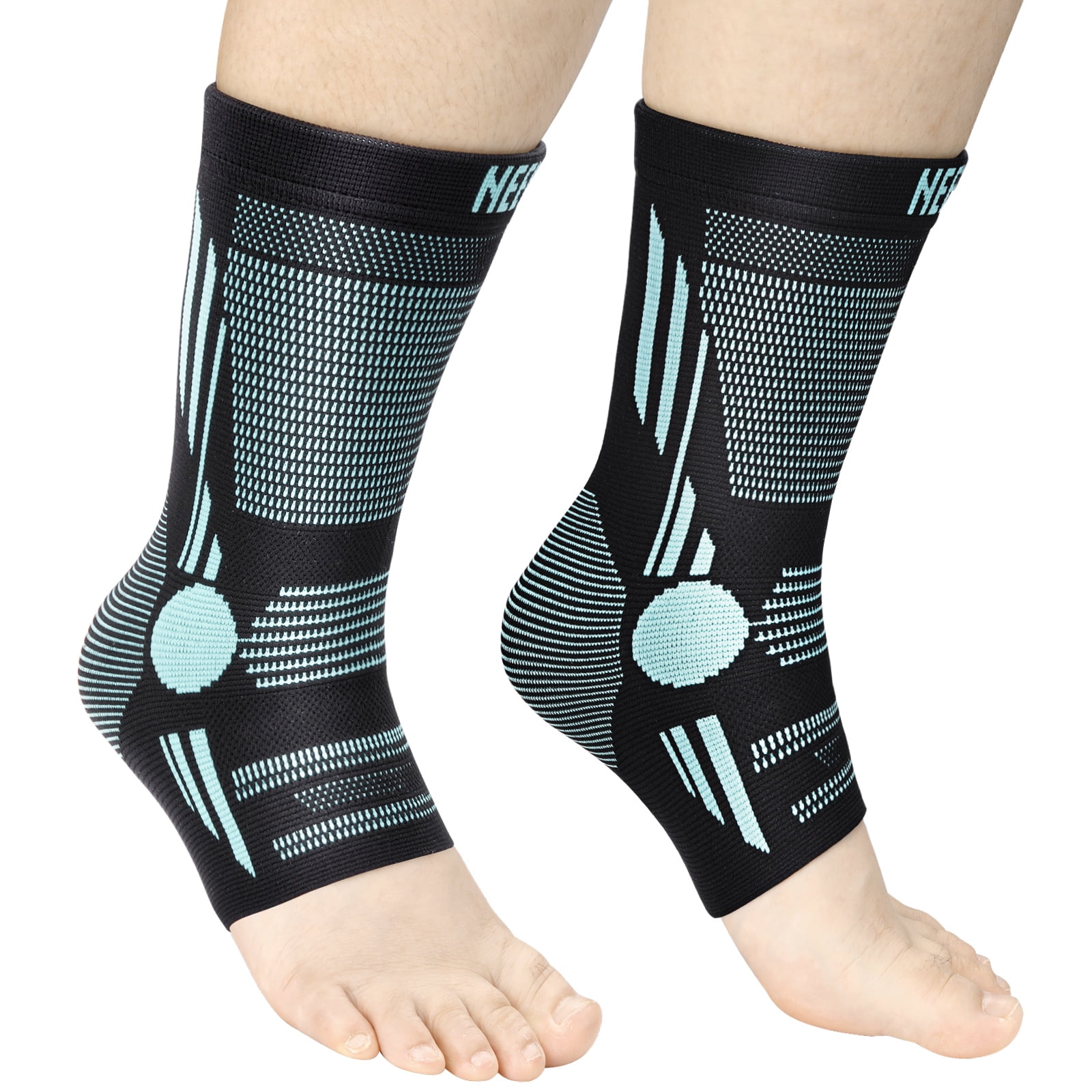 NEENCA Professional Ankle Compression Sleeves (Pair), Ankle Support Stable Wrap. Heel support for Achilles tendonitis, plantar fasciitis, joint pain, swelling, heel spurs, injury recovery, sports