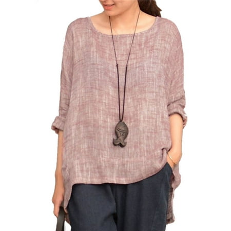 Cotton Jacquard Blouse - Vintage Women's Long Sleeve Shirt Plus Size Summer Blouse Cotton Loose Linen Tops