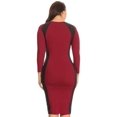 thumbnail image 4 of Lady's Color Block Contrast Midi Dress, Camel/Black, L, 4 of 4