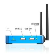 SUPERBOX S5MAX Voice Edition,Voice-controlled remote with alternate mini keyboard. Includes 128GB storage, Ethernet cable, 64GB TF card & remote case for enhanced viewing.