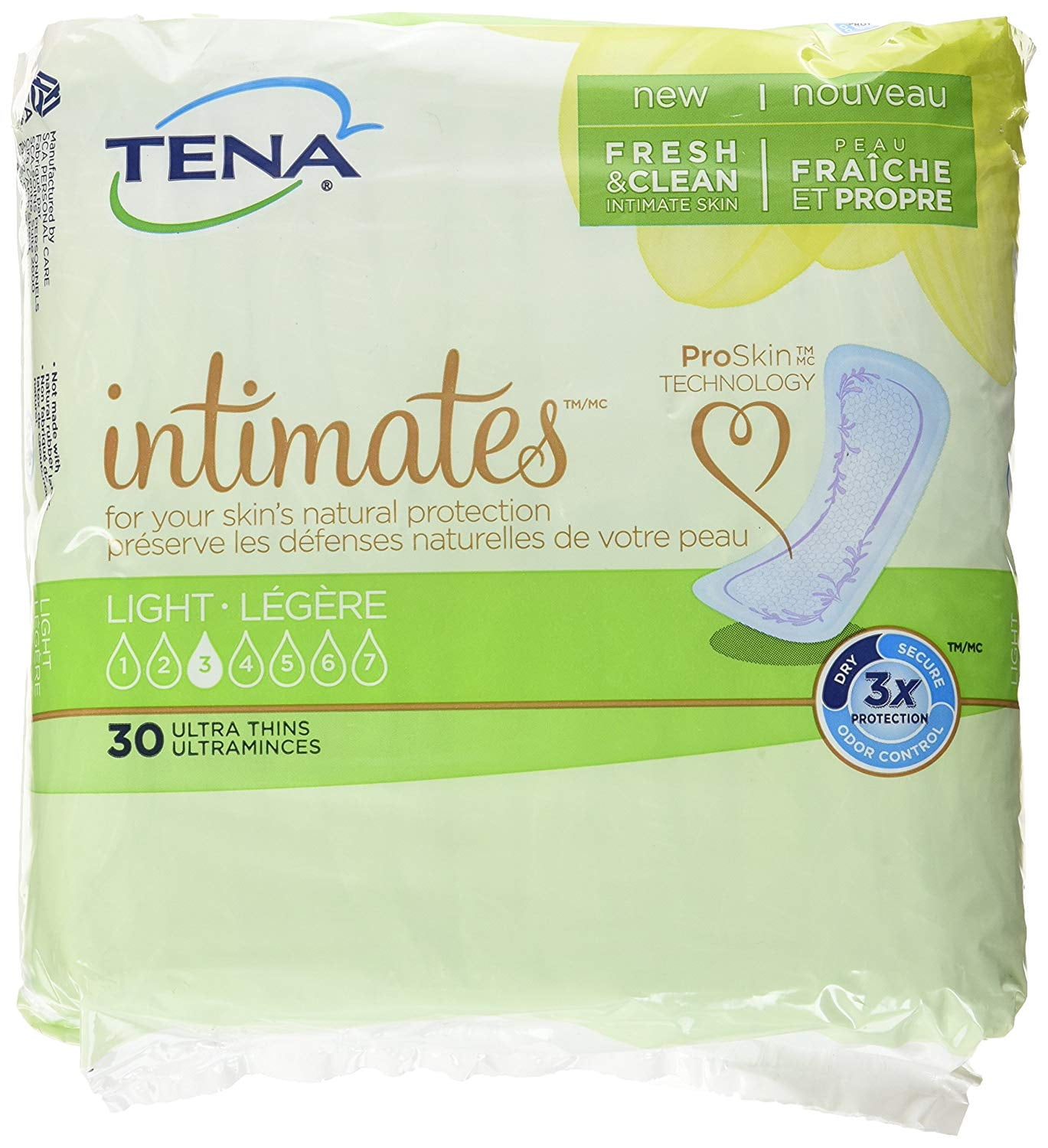 Intimates Light Ultra Thin Pads Regular, Pack/30, INDIVIDUALLY WRAPPED: Just drop in your purse and use when needed. By TENA,USA