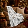 thumbnail image 3 of Elk in Snowy Forest with Mountains, Rustic Wilderness Style for Wildlife Lovers, Cozy Pinecone Winter Scene, Flannel Blanket for Cabin and Living Room, Christmas Gift and Nature Home Decor, 3 of 9