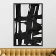 thumbnail image 3 of IDEA4WALL Framed Canvas Print Wall Art Bold Ink Stroke with Grid and Texture Abstract Brushstroke Illustrations Minimalism Expressive Black & White Art for Living Room, Bedroom, Office - Black 16"x24", 3 of 5
