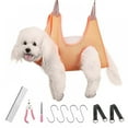 thumbnail image 1 of PENGXIANG Upgraded S-L Pet Grooming Hammock Harness for Cats & Dogs  Pet Stuff Helper with Nail Clippers/Trimmer  Pet Comb  Nail File for Bathing  Ear & Eye Care, 1 of 5