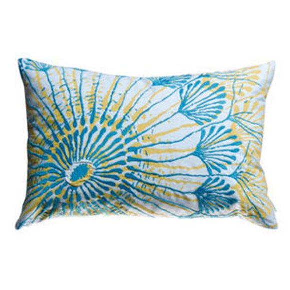 Water 13 in. x 20 in. Pillow - Blue-Mustard